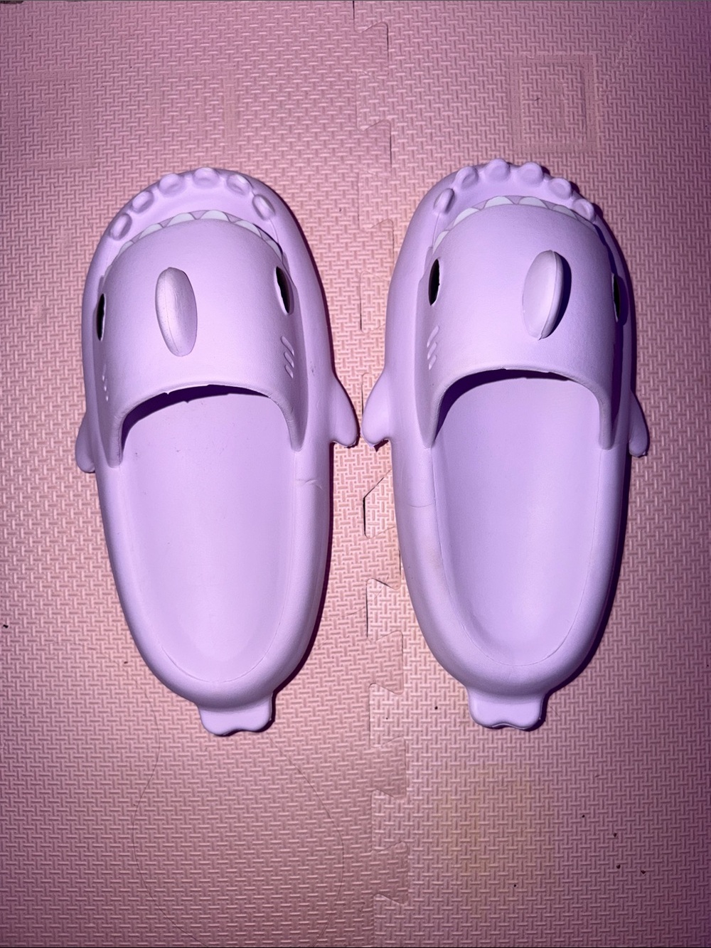Lavender Purple Shark Slides (Fits Women's Sizes 7-10)
